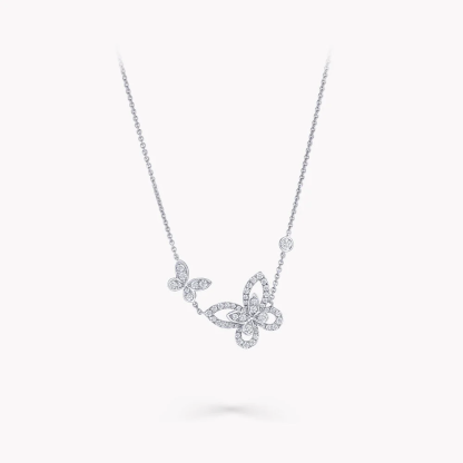 Double Butterfly Silhouette Diamond Pendant